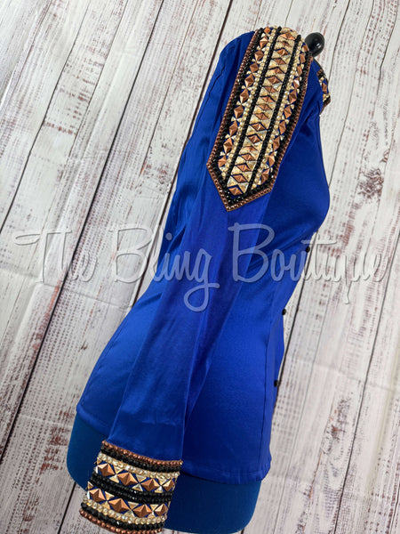 Royal Blue & Copper Day Shirt Set (L)