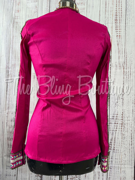 Hot Pink, Black & Bronze Day Shirt Set (S)