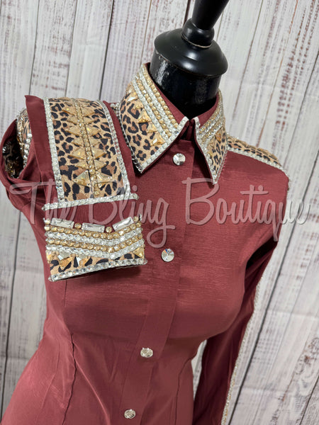 Mauve Rose & Leopard Day Shirt Set (XS/S)