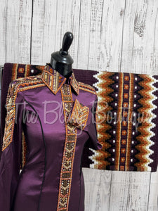 Aubergine & Copper Day Shirt Set (S)