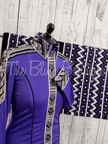 Purple, Black & White Day Shirt Set (M)