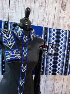 Black, Royal Blue & Periwinkle Day Shirt Set (S)