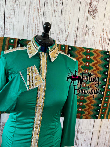 Emerald Green & Tan Day Shirt Set (M)