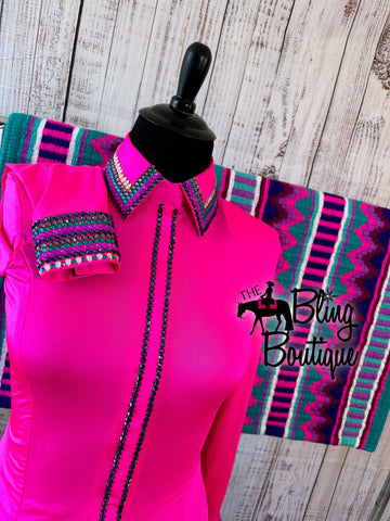 Neon Pink & Teal Day Shirt Set (XL)