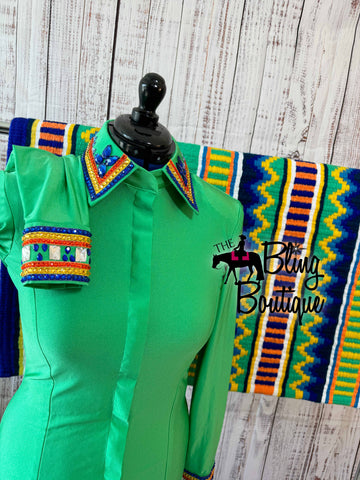 Green, Blue, Orange & Yellow Day Shirt Set (M)