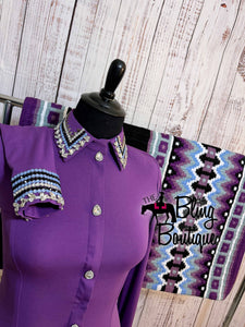 Plum & Periwinkle Day Shirt Set (L)