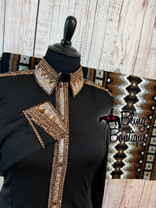 Black, Bronze & Leopard Day Shirt Set (XL)