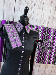 Black, Berry & Purple Day Shirt Set (S)