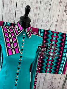 Teal & Fuchsia Day Shirt Set (S)