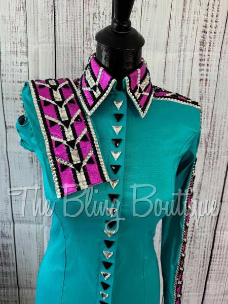 Teal & Fuchsia Day Shirt Set (S)