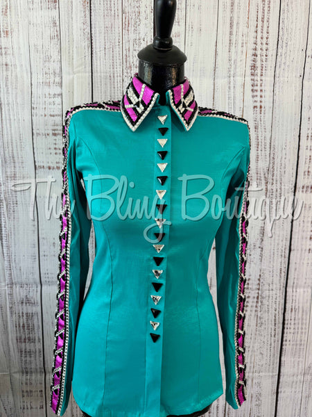 Teal & Fuchsia Day Shirt Set (S)