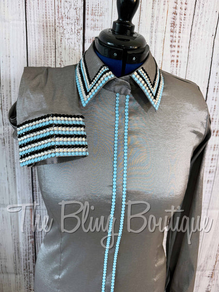 Grey & Turquoise Day Shirt Set (L)