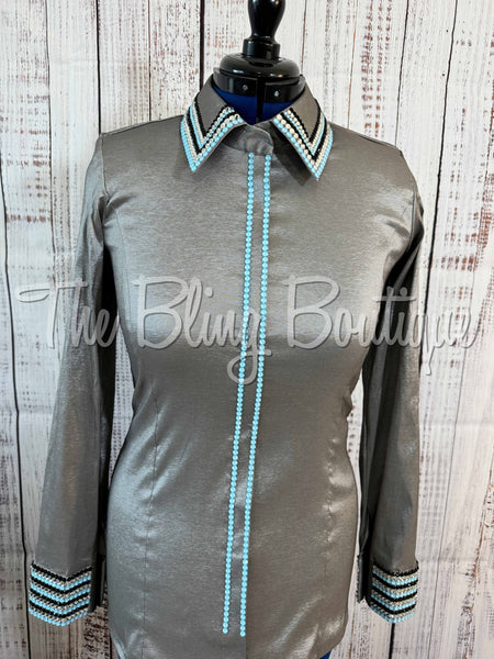 Grey & Turquoise Day Shirt Set (L)