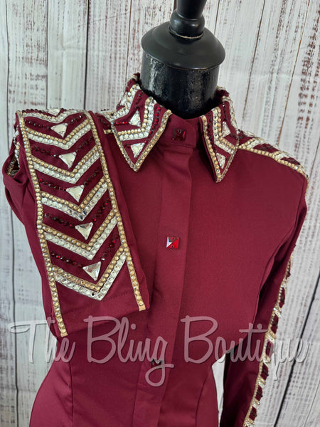 Burgundy & Tan Day Shirt Set (XS/S)