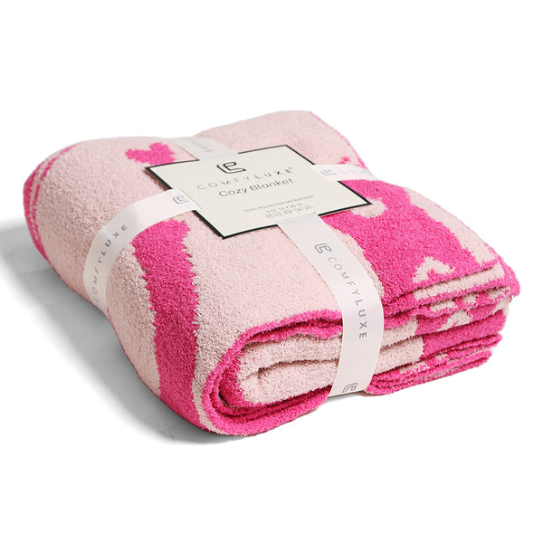 Pink Reversible Cowgirl Throw Blanket