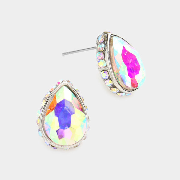 Tear Drop Crystal Earrings (Multiple Colors Available)