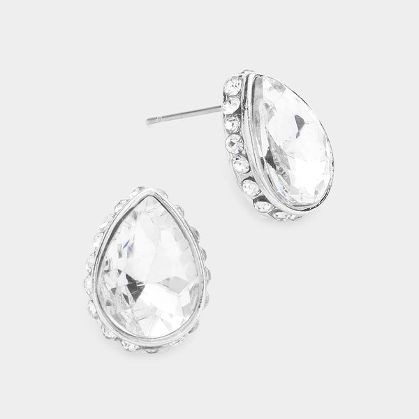 Tear Drop Crystal Earrings (Multiple Colors Available)