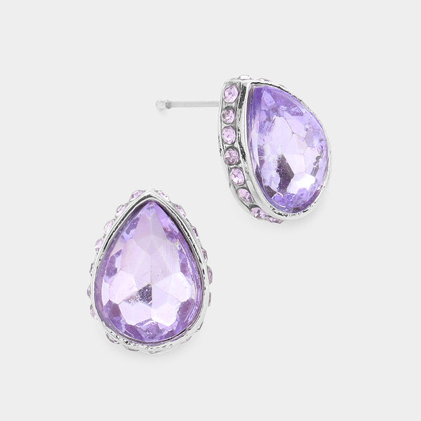 Tear Drop Crystal Earrings (Multiple Colors Available)