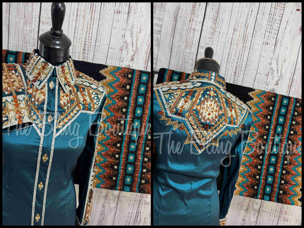 RE-ORDER Dark Teal, Copper & Tan Day Shirt Set (Choose Your Size)